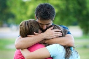 Father and Grieving Children