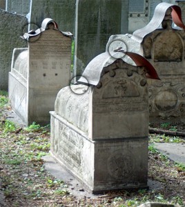 Example of Jewish Headstones with Pebbles