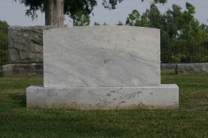 Marble grave marker